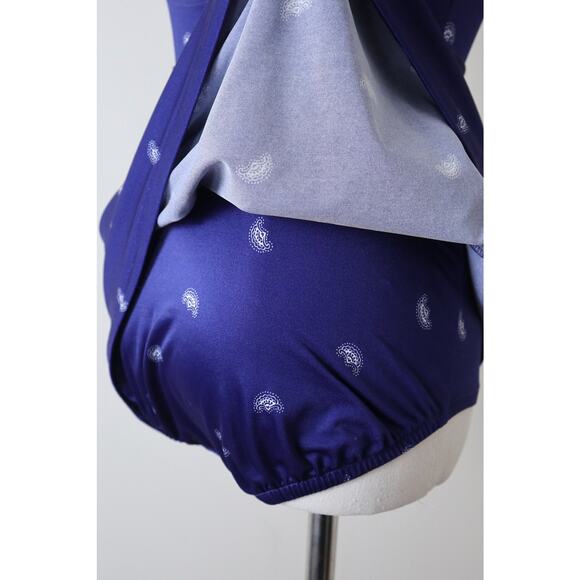 Vintage 1960s Size S Rose Marie Reid Skirted One Piece Bathing Suit Blue - Picture 9 of 9